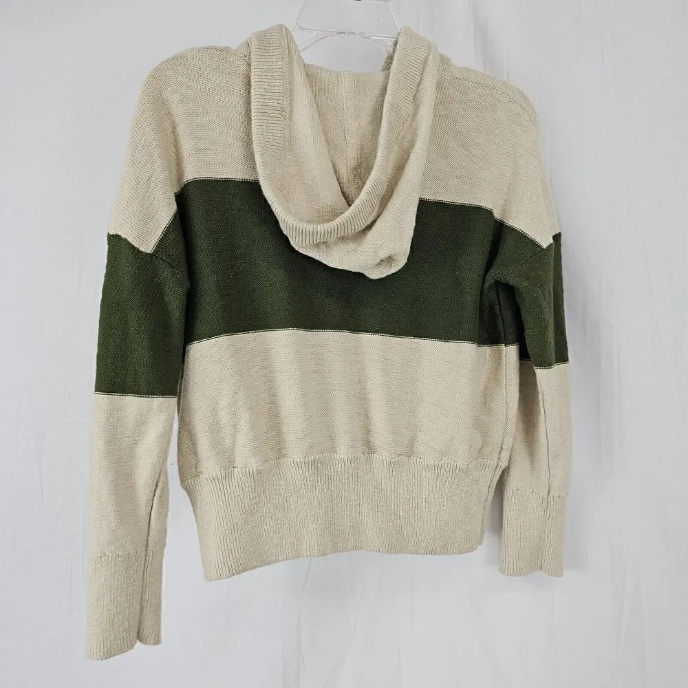 Madewell Clairview Hoodie Sweater in Heather Artichoke Colorblock Size XS Womens